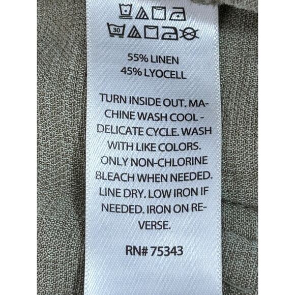 Nicole Miller Cargo Pants Womens Small Olive Green Linen Lyocell Utility Joggers - Picture 9 of 13